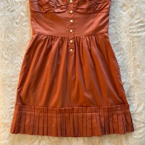Tahari orange strapless dress size 6
